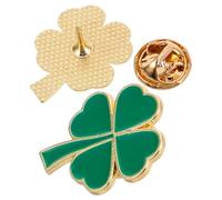TINEASUR Spilla da Bavero a Forma di Trifoglio Verde in Lega, Set da 2 Pezzi Antiscivolo, Spille Decorative per Feste, Matrimoni e Compleanni, Gioielli Simbolo di Fortuna e Felicità