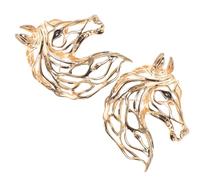 TINEASUR Spilla di Capodanno 2 pezzi: spilla da bavero con cavallo animale dello zodiaco traforato - Gioielli regalo per feste 2026 per il capodanno lunare 2026 equestre - Dorata