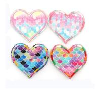 TINEASUR Toppe Termoadesive a Forma di Cuore Ricamate 9 Pezzi per Decorazione Fai da Te, Patch Colorato Ecologico per Coprire Buchi su Quilt e Tende