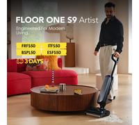 Tineco Floor One S9 Artist Aspirapolvere Lavapavimenti, Aspirazione di 22 kPa, 360° SmoothDrive, Anti-Tangle , Auto-Pulizia Flashdry a 85°C, 50 Minuti di Autonomia, 180° Lay-Flat