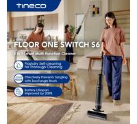 Tineco Floor One Switch S6 Aspirapolvere asciutto e bagnato Lavapavimenti 5 in 1 Autopulente Flash Pulizia a secco a doppio bordo Tutta la casa