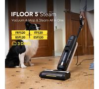 Tineco iFLOOR 5 Aspirapolvere a vapore umido e asciutto All-in-one, scopa a vapore Detergente per pavimenti in legno duro Ottimo per pasticci appiccicosi, 248 ℉ Vapore ad alta temperatura
