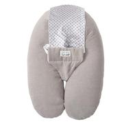 Tinéo - Cuscino multifunzione per gravidanza e allattamento in spugna Multirelax, rimovibile, prodotto in Francia, 73x40 cm (grigio/stelle)