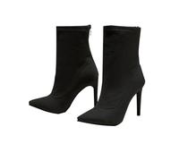tinetill Stivaletti Elasticizzati Donna Stivaletti Corti Classici Stivaletti Comodi Tacchi Alti a Spillo Stivaletti Chelsea Vintage Stivaletti in Pelle Scamosciata Stivaletti con Calzino