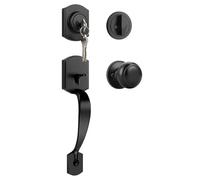 Tinewa Camelot Trim - Maniglia inferiore per porta d'ingresso, con pomello rotondo e set di chiavistello, per tastiera elettronica, set di serratura per porta anteriore