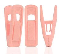 Tinfol Confezione da 24 grucce in velluto rosa, clip per pantaloni, forti clip floccate per dita, perfette per l'uso con grucce sottili in velluto