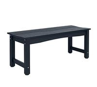 TinFrey Panchina da giardino 2 posti in polilegno (HIPS) - Panchina esterna senza schienale - Panco parco resistente agli agenti atmosferici con effetto legno per terrazzo, balcone & giardino
