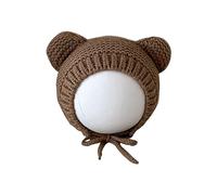 TINGB Cappello a Cuffia con paraorecchie per Bambini con Orsetto Carino per Ragazze dei Ragazzi Berretto in Maglia Morbida Cappello per Cofano Invernale per Bambini per attività all'aperto