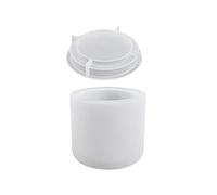 TINGB Stampo per Barattolo di stoccaggio in Silicone con Coperchio Set di stampi per portacandele per Artigianato in Resina, Cemento e Gesso