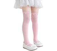 TingHaoO 1 paio di calze per bambini alla moda sopra il ginocchio calzini lunghi per bambini calzini a tubo solido per la scuola e l'uso quotidiano lunghezza al ginocchio, F, A