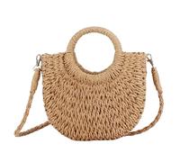 TingHaoO 2025 Primavera Alla Moda Crossbody Bag Borse di Paglia Con Chiusura Coulisse Borsa A Tracolla Borsa Casual Per Le Donne Ragazze Città Casual Borse Da, D, One Size