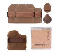 TingHaoO 4/6 Pcs Finger Powder Puff Wet Dry Makeup Puff Cioccolato Biscotto Polvere Soffio di Bellezza Strumento di Trucco Piccola Spugna di Trucco
