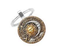 TingHaoO Accessorio celestiale con arte del dio del sole e pietre preziose che cambiano di luce per personalizzare l'uso artigianale di ciondolo per borsa in lega