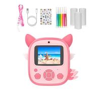 TingHaoO Bambini Stampa istantanea della macchina fotografica 3Rolls Carta fotografica antiurto Custodia in silicone animale 1080P Video Regalo di compleanno Design animale Stampa istantanea