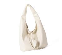 TingHaoO Borsa a tracolla casual da donna in morbida pelle PU borsa spaziosa borsa ascellare pratica madre compleanno vacanza comoda borsa da lavoro morbida, bianco, One Size