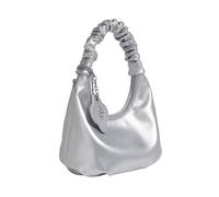 TingHaoO Borsa a tracolla in pelle pochette borsa a tracolla con chiusura a cerniera per donna borsa a tracolla con cinghie rimovibili borsa da donna, Argento, One Size