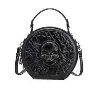 TingHaoO Borsa da donna retrò borsa a tracolla punk borsa a tracolla rotonda elegante messaggeri per tutti i giorni donne steampunk spalla in pelle PU Crossbody retrò rotondo