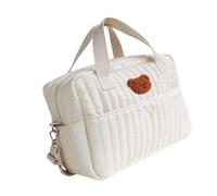 TingHaoO Borsa per la mamma, grande capacità, con motivo ricamato, borsa a tracolla con scomparti multipli, Orso singolo, Large