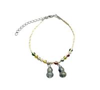 TingHaoO Braccialetto intrecciato fatto a mano con zucca benedetta e fortunata, per fidanzate, compagni di classe, regalo per l'uso quotidiano, realizzato a mano per uomo, Misura unica, come descritto