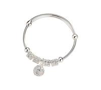 TingHaoO Chiusura scorrevole regolabile per le donne stile cortese disegni moda argento placcato rame vestibilità comoda regolabile