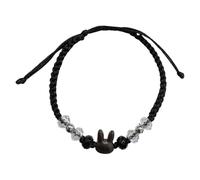 TingHaoO Ciondolo intrecciato a mano a forma di coniglio, regalo per giovani trendsetter e amanti dell'arte, accessori da polso alla moda, Misura unica, come descritto