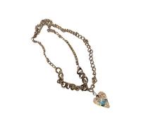 TingHaoO Collana in acciaio inox con cuore in vetro delicato gioielli a catena clavicola per le donne alla moda stratificazione il suo design unico gioielli regalo