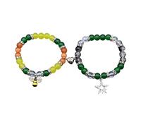 TingHaoO Coppia di braccialetti romantici con design a forma di cuore, materiali ad alta elasticità, per coppie e amici che esprimono gioielli con simbolo di relazione d'amore, Misura unica, come
