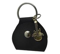 TingHaoO Custodia protettiva multiuso per plettro per chitarra, custodia protettiva per plettri, borsa multifunzione per plettri, Nero , Golden pendant