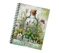 TingHaoO Diario di Studio delle Piante Medicinali Notebook di Carta Delle Erboriste Medicinali Note Book Erboristeria Scrittura Diario 21x14cm Pianificatore Di Erbe Per Adulti