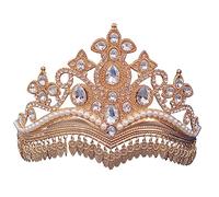 TingHaoO Elegante corona per capelli in lega, accessorio etnico per donne e ragazze, matrimoni, feste e occasioni speciali, corona decorativa etica per capelli, Misura unica, come descritto