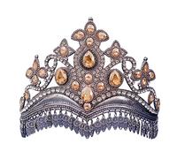 TingHaoO Elegante corona per capelli in lega, accessorio etnico per donne e ragazze, matrimoni, feste e occasioni speciali, corona decorativa etica per capelli, Misura unica, come descritto