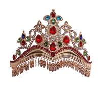 TingHaoO Elegante corona per capelli in lega, accessorio etnico per donne e ragazze, matrimoni, feste e occasioni speciali, corona decorativa etica per capelli, Misura unica, come descritto