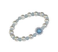 TingHaoO Elegante perline color acquamarina da donna, con pietre preziose naturali e design fatto a mano, portatile, per compleanni, perline fatte a mano, Misura unica, come descritto