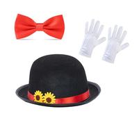 TingHaoO Halloween Maghi Costume Cappello Papillon Unisex Cosplay Party Costume Dome Hat Stage Puntelli Magico Show Outfit Accessori Magico Show Accessorio