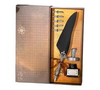 TingHaoO Penna stilografica retrò con penna stilografica con calamaio ricaricabile e pennino in 5 misure, set regalo per principianti della scrittura a mano sostituibile