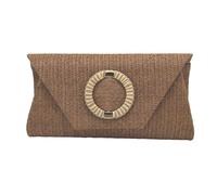 TingHaoO Pochette di paglia Borse per donne e ragazze pochette da sera borsa a tracolla in paglia borsa a tracolla estati borsa da spiaggia borsa da spiaggia, Marrone, One Size