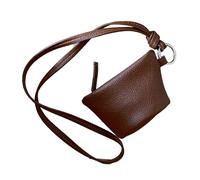 TingHaoO Portafogli e chiavi in pelle PU alla moda con cordino per il collo, portamonete, facile organizzazione per donne e adolescenti, Granata