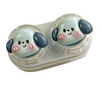 TingHaoO Pratico set di contenitori per lenti con design scorrevole e a prova di perdite, custodia per lenti con strumento di rimozione delle lenti da viaggio, Blu