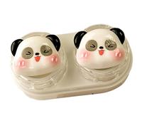 TingHaoO Pratico set di contenitori per lenti con design scorrevole e a prova di perdite, custodia per lenti con strumento di rimozione delle lenti da viaggio, bianco