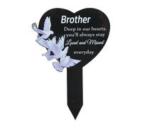 TingHaoO Targhe commemorative per cimitero, a forma di cuore, ricordo, in acrilico, decorazione per la famiglia, resistente alle intemperie, per commemorare la tomba della famiglia, decorazione da