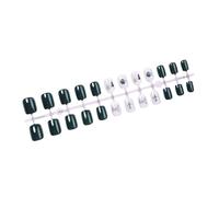 TingHaoO Unghie finte quadrate corte dell'albero di Natale Stick on Nails verdi unghie artificiali natalizie premere sulle unghie per donne ragazze