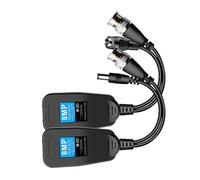 TingHaoO Video balun passivo funzionale e ricetrasmettitore di potere per le telecamere di sicurezza con Cat5e/Cat6 alle interfacce BNC ricetrasmettitore passivo
