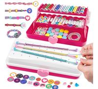 TingingYuli Set di braccialetti dell'amicizia per ragazze, arte e artigianato, per bambini, fai da te, per ragazze, giocattoli di Pasqua, regali di compleanno per bambini di età (White/Rose)