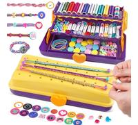 TingingYuli Set di braccialetti dell'amicizia per ragazze, arte e artigianato, per bambini, fai da te, per ragazze, giocattoli di Pasqua, regali di compleanno per bambini di età (Yellow/Purple)