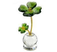 TINGMEIBESTLY Statuetta ornamentale in cristallo, fiore portafortuna in vetro, da collezione, centrotavola da tavola, decorazione con confezione regalo, regalo per San Valentino (verde)