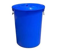 TINGMIAN 2 contenitori in plastica spessa con coperchio, contenitori per acqua industriale per uso domestico, grande capacità, bidoni della spazzatura (blu, 50 l)