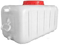 TINGMIAN Contenitore orizzontale quadrato in plastica con coperchio secchio e valvola, trasportino per giardino/fattoria/campeggio, auto portatile (200 L)