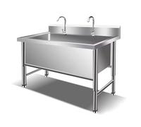 TINGMIAN Lavello singolo grande in acciaio inox autoportante con kit di scarico per ristorante commerciale cucina all'aperto (100 x 70 x 80 cm)