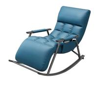 TINGMIAN Sedia A Dondolo Ergonomica con Funzione Reclinabile for Camera Letto, Ufficio, Veranda - Poltrona Comoda E Moderna(Blue)