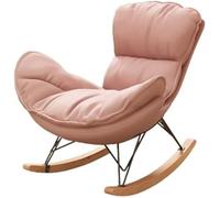 TINGMIAN Sedia Dondolo Esterno Sedia Dondolo Reclinabile Con Cuscino Imbottito, Sedie Dondolo Patio Grandi Dimensioni For Balcone, Veranda, Giardino, Soggiorno(Pink)